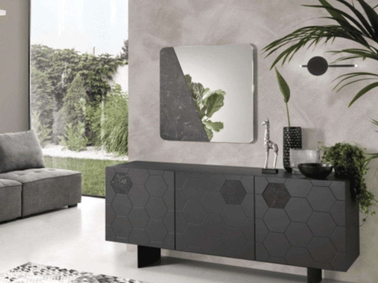Μπουφές Glen 180x50x80cm Anthracite-Marble Capodarte