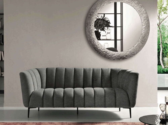 Καναπές Τριθέσιος Pierre 197x85x74cm Dark Grey Capodarte