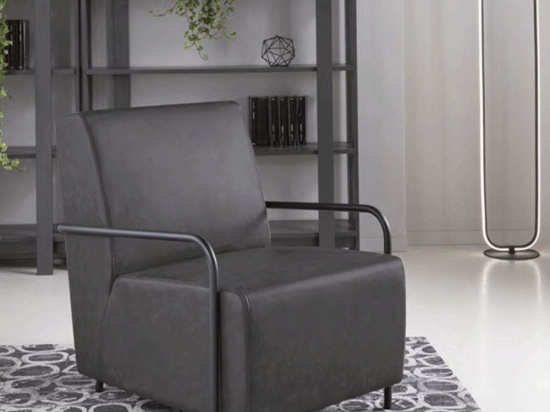 Πολυθρόνα Olivia 68x80x80cm Anthracite-Black Capodarte