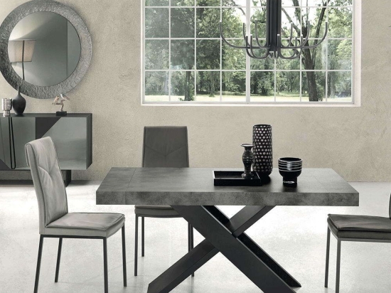 Τραπέζι Επεκτεινόμενο Karma 160x90x76cm Concrete Capodarte