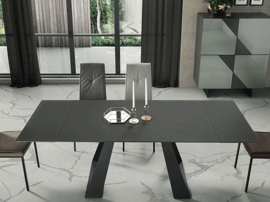 Τραπέζι Επεκτεινόμενο Tristan 160x90x76cm Anthracite Capodarte