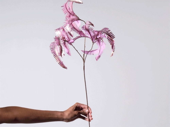 Τεχνητό Κλαδί Φτέρη 8241-7 25x64cm Pink Supergreens Πολυέστερ