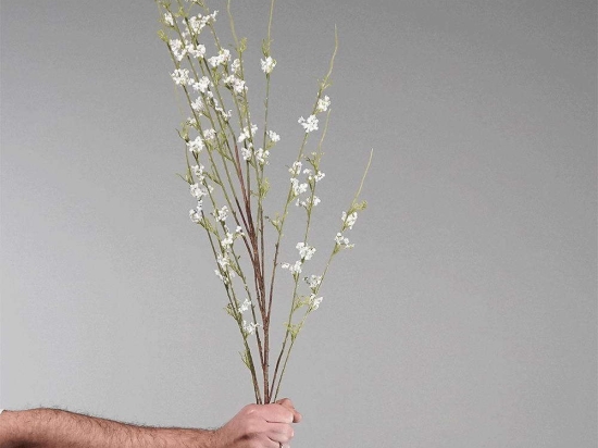 Τεχνητό Κλωνάρι Άνθος 6701-7 120cm White Supergreens Πολυαιθυλένιο
