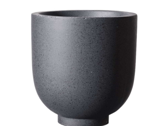 Κασπώ Πήλινο Οβάλ Terazzo S A-5150-8 26x26x28cm Black Supergreens Πηλός