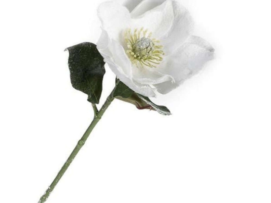 Τεχνητό Κλωνάρι Μανόλια Χιονισμένη 6220-7 75cm White Supergreens Πολυαιθυλένιο