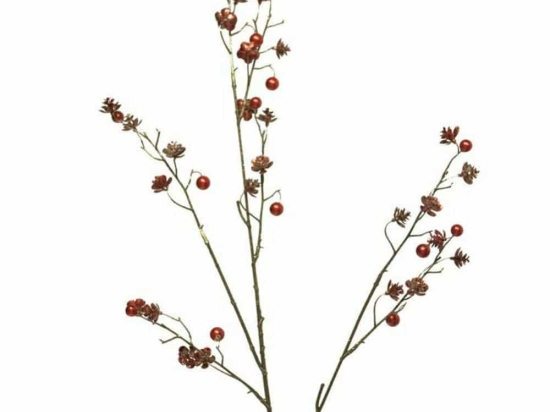 Τεχνητό Κλωνάρι Πέρλα 8970-7 85cm Red Supergreens Πολυέστερ
