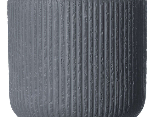 Κασπώ Πήλινο Stripe A-9170-8 27x27x25cm Dark Grey Supergreens Πηλός