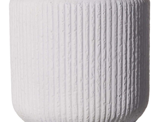 Κασπώ Πήλινο Stripe A-0270-8 27x27x25cm White Supergreens Πηλός