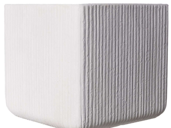 Κασπώ Πήλινο Stripe C-5170-8 37x37x32cm White Supergreens Πηλός