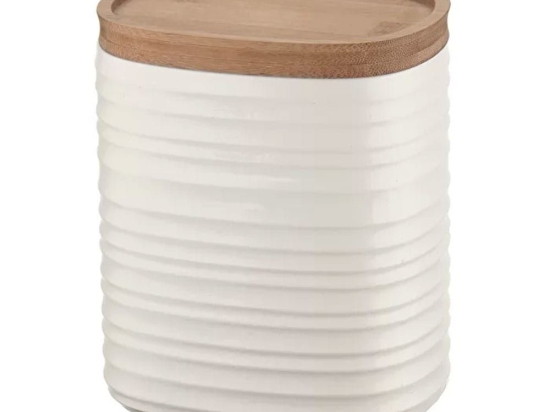 Βάζο Αποθήκευσης Tierra Με Καπάκι 1000ml White Guzzini Πλαστικό,Bamboo