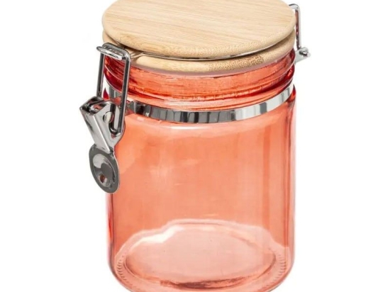 Βάζο Αποθήκευσης Γυάλινο 181809Ε 750ml Pink 5Five Simply Smart Γυαλί