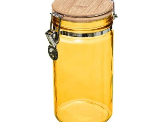 Βάζο Αποθήκευσης Γυάλινο 181810C 1L Yellow 5Five Simply Smart Γυαλί