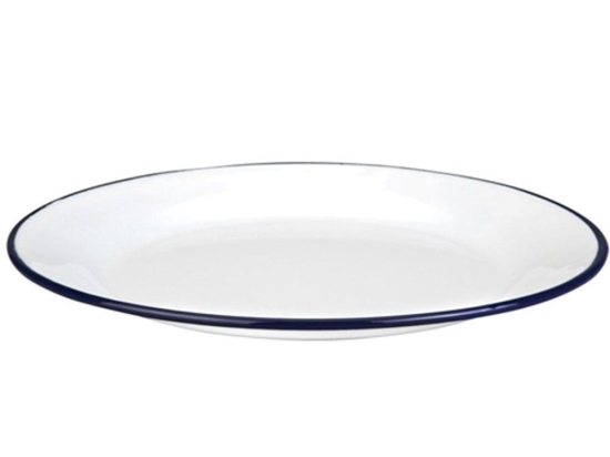 Πιάτο Ρηχό Blanca 901128 Φ28cm White-Blue Ibili Εμαγιέ