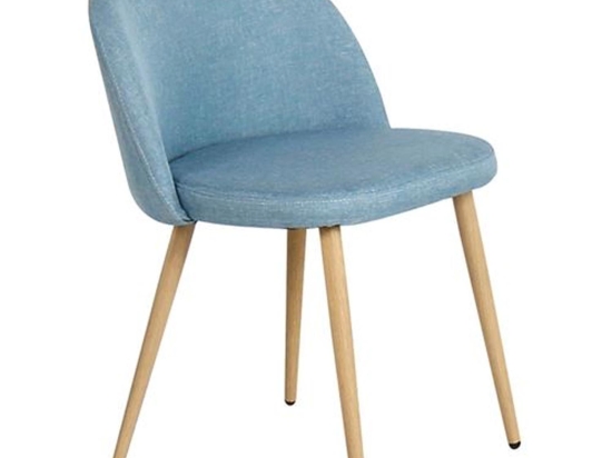 Καρέκλα Bella ΕΜ762,3 L.Blue 54x56x77cm Σετ 4τμχ Μέταλλο,Ύφασμα