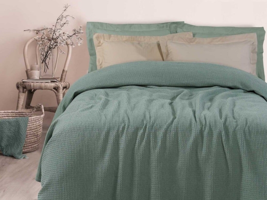 Κουβέρτα Πικέ 0471 Mint Das Home Υπέρδιπλο 220x240cm 100% Βαμβάκι