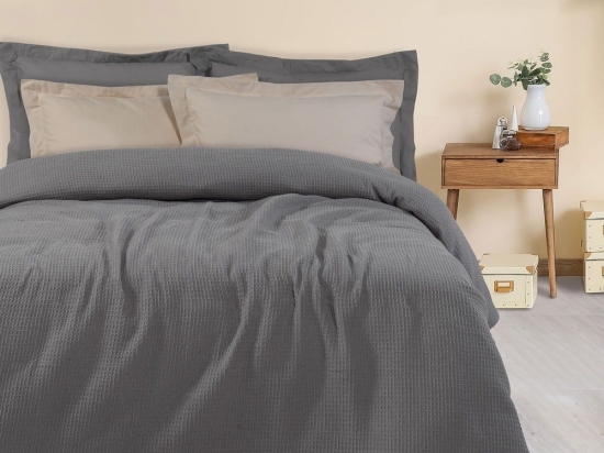 Κουβέρτα Πικέ 0474 Grey Das Home Μονό 100% Βαμβάκι