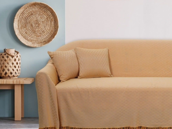 Ριχτάρι 0221 Ochre Das Home Τριθέσιο 180x300cm Βαμβάκι-Πολυέστερ