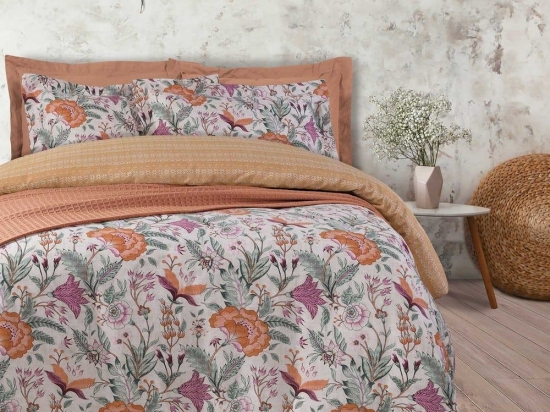Σεντόνια Prestige 1649 (Σετ 4τμχ) Orange-Fuchsia-Green Das Home Υπέρδιπλο 100% Βαμβακοσατέν
