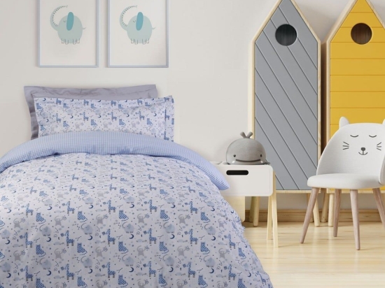 Σεντόνια Παιδικά 4810 (Σετ 3τμχ) Blue-Grey-White Das Home Μονό 170x240cm 100% Βαμβάκι