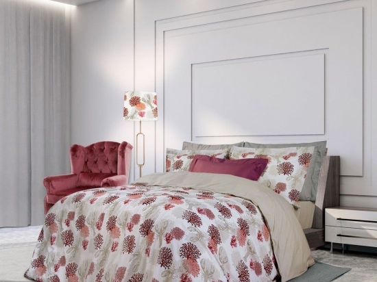 Παπλωματοθήκη 2120 (Σετ 3τμχ) Cream-Red Greenwich Polo Club Υπέρδιπλο 220x240cm 100% Βαμβάκι