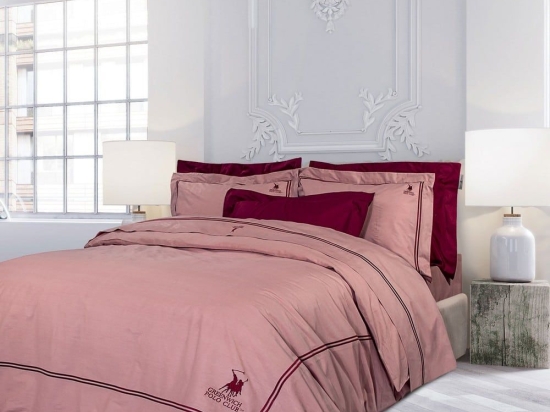 Σεντόνια 2131 (Σετ 4τμχ) Pomegranate Greenwich Polo Club Υπέρδιπλο 240x270cm 100% Βαμβακοσατέν