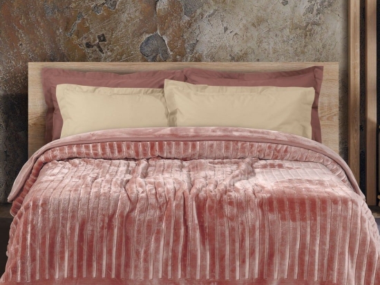 Κουβέρτα 0479 Velour Blush Pink Das Home Υπέρδιπλo 220x240cm Πολυέστερ
