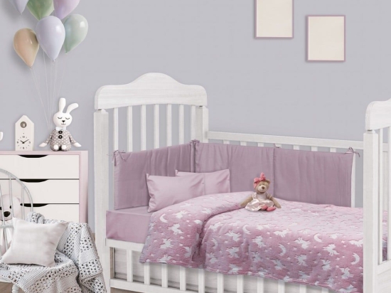 Κουβέρτα Βρεφική 4832 Glowing Fleece Pink Das Baby Κούνιας 110x150cm 100% Βαμβάκι