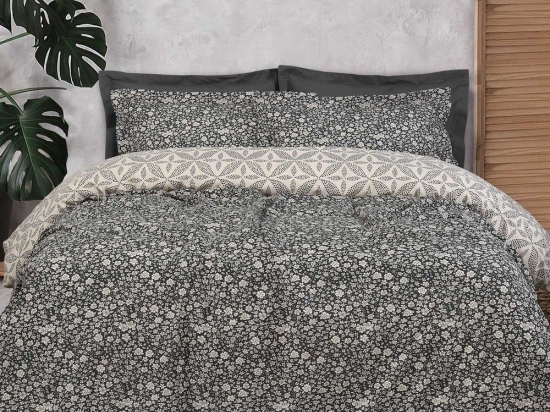 Σεντόνια Happy 9583 Με Λάστιχο (Σετ 3τμχ) Grey-Beige Das Home Μονό 120x235cm Βαμβάκι-Πολυέστερ