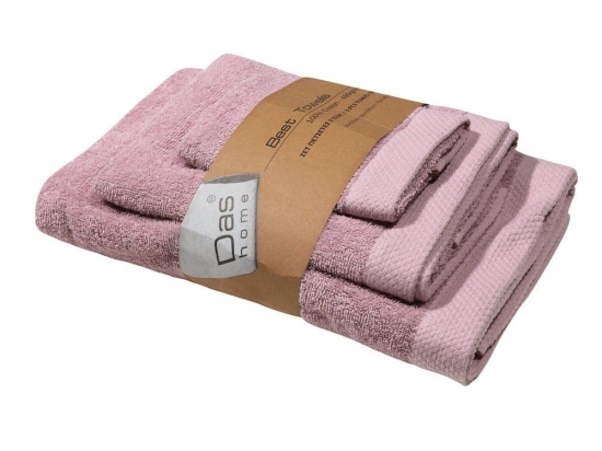 Πετσέτες Best 0655 (Σετ 3τμχ) Nude Das Home Σετ Πετσέτες 70x140cm 100% Βαμβάκι