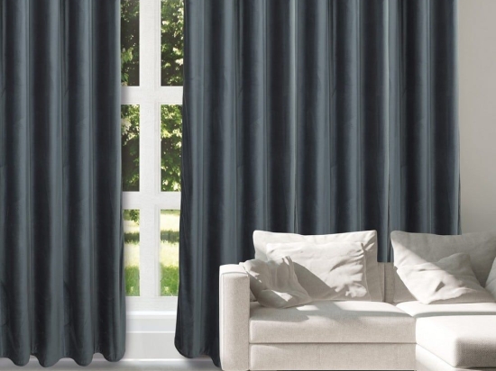 Κουρτίνα 2231 Με Τρουκς Blue Das Home 140X270cm Πολυέστερ