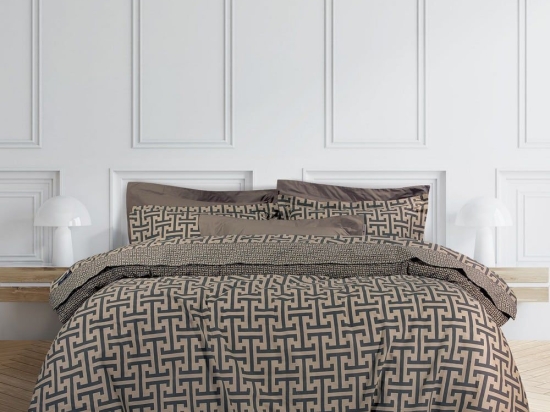 Σεντόνια 2145 (Σετ 4τμχ) Brown Greenwich Polo Club Υπέρδιπλο 240x260cm 100% Βαμβάκι