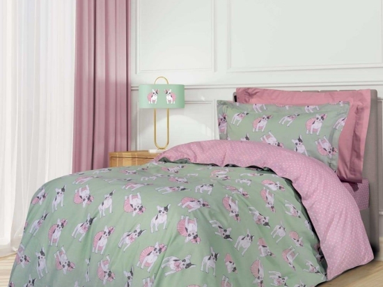 Σεντόνια Παιδικά 8826 (Σετ 3τμχ) Mint-Pink Greenwich Polo Club Μονό 170x260cm 100% Βαμβάκι