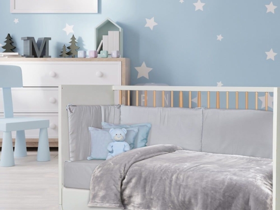 Κουβέρτα Βρεφική 1342 Velour Grey Das Home Κούνιας 110x150cm Πολυέστερ