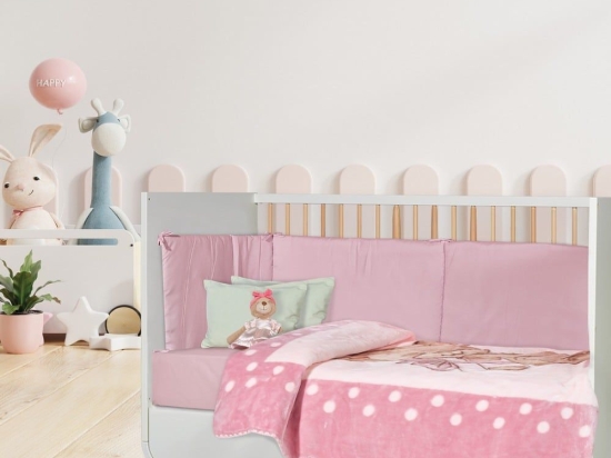 Κουβέρτα Βρεφική 4869 Velour Pink-Brown Das Home Κούνιας 110x140cm Πολυέστερ