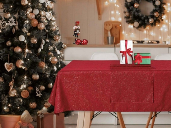 Τραπεζομάντηλο Christmas 0716 Red-Gold Das Home 140X220