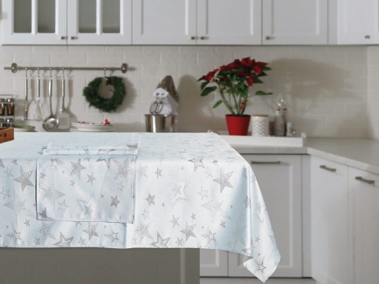 Τραπεζομάντηλο Christmas 0719 Ivory-Silver Das Home 140X220