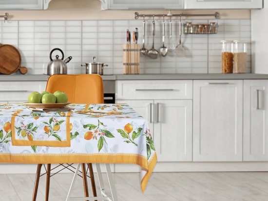 Runner 0724 White-Yellow-Green Das Home 45Χ140 Βαμβάκι-Πολυέστερ
