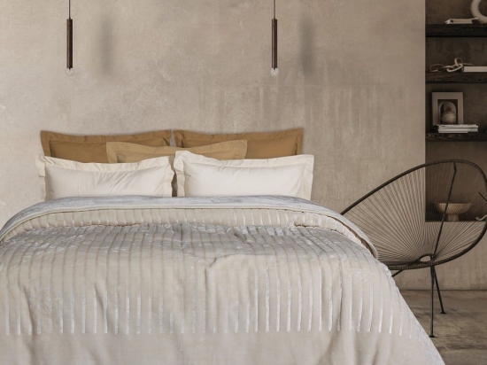 Κουβέρτα 1351 Velour Ecru Das Home Μονό 160x240cm Acrylic