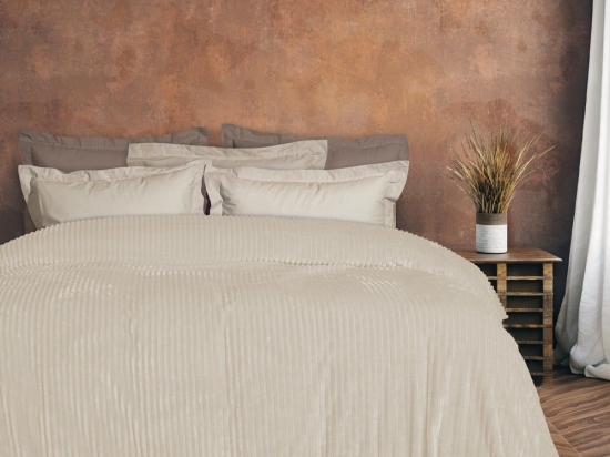 Κουβέρτα 1353 Fleece Ivory Das Home Υπέρδιπλo 220x240cm Πολυέστερ