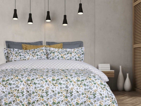 Παπλωματοθήκη 5410 Casual (Σετ 2τμχ) Petrol-Grey-Ocher Das Home Μονό 160x240cm Βαμβάκι-Πολυέστερ