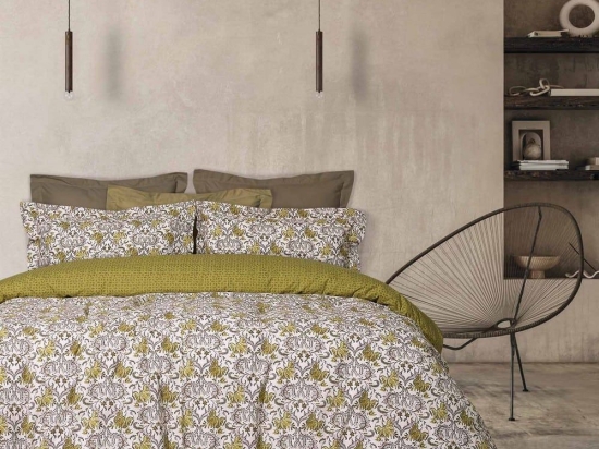 Παπλωματοθήκη 5412 Casual (Σετ 3τμχ) Olive Das Home Υπέρδιπλο 220x240cm Βαμβάκι-Πολυέστερ