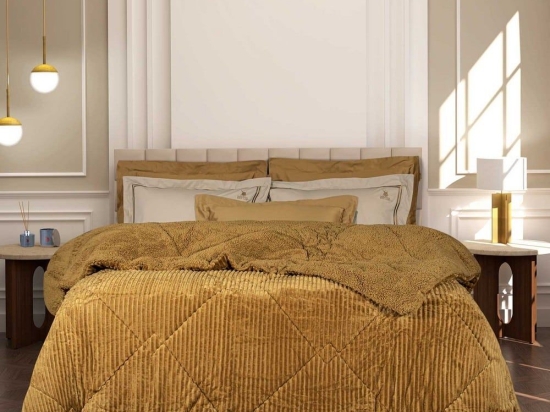 Κουβερτοπάπλωμα 3426 Sherpa Ocher Greenwich Polo Club Υπέρδιπλο Πολυέστερ