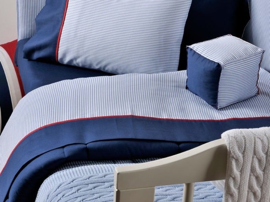 Πάντα Βρεφική ΣΧ.700 Blue Down Town 60x67x60+40cm 100% Βαμβακοσατέν