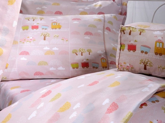 Παπλωματοθήκη Βρεφική ΣΧ.123 Σετ 2τμχ Pink Down Town 105x150cm 100% Βαμβακοσατέν