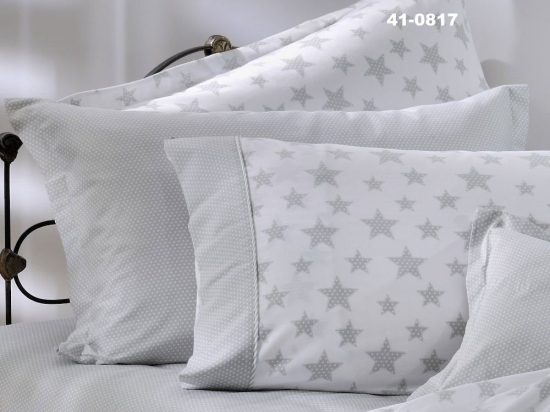Μαξιλαροθήκες Παιδικές 768 Σετ 2τμχ 41-0817 Oxford White - Grey Down Town 52X75 100% Βαμβακοσατέν