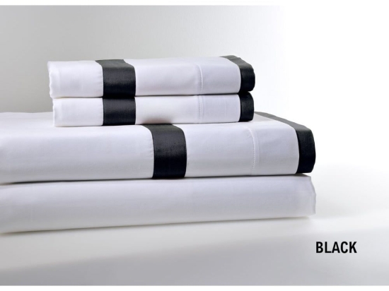 Σεντόνια 10-0821 Με Rever (Σετ 4τμχ) Black Down Town Υπέρδιπλο 245x270cm 100% Βαμβακοσατέν