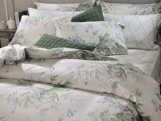 Μαξιλαροθήκες 795 Bouquet (Σετ 2τμχ) Με Φάσα Blue Down Town 52X75 100% Βαμβακοσατέν