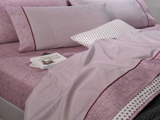 Πάπλωμα 803 Stripe Burgundy Down Town Μονό 170x240cm Πολυέστερ