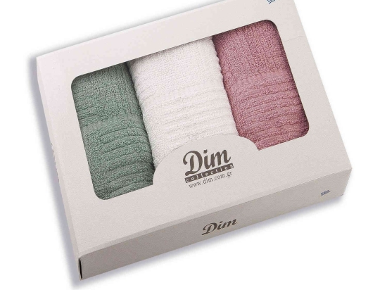 Πετσέτα Σετ 3 Τεμ Mix - DimCol 40x70cm 100% Βαμβάκι