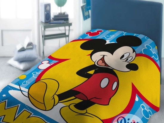 Κουβέρτα Παιδική Πικέ Disney Mickey 565 Digital Print DimCol Μονό 160x240cm 100% Βαμβάκι